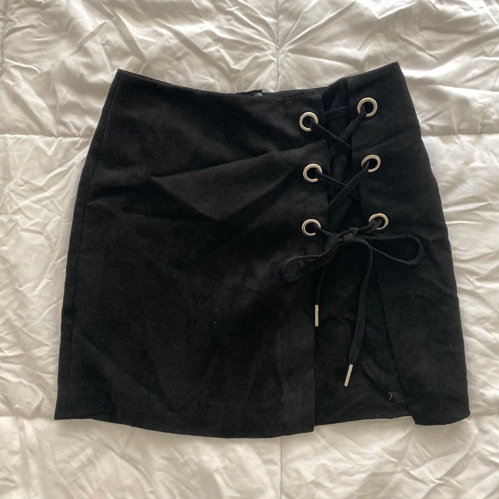 H&M Lace-Up Mini Skirt